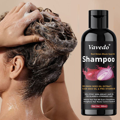VAVEDO Organic Onion Extract Shampoo for Long, Strong & Silky Hair(100 ml)