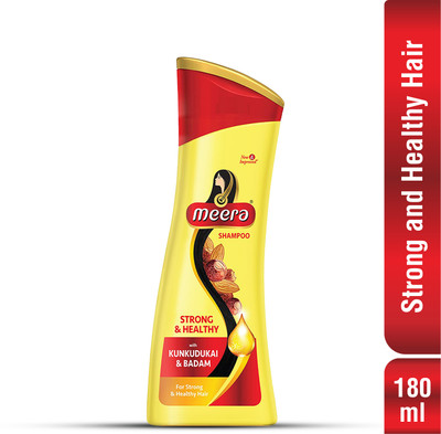 Meera Strong and Healthy Shampoo, With Goodness Of Kunkudukai and Badam(180 ml)