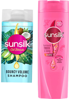 SUNSILK Lusciously Thick & Long Shampoo - With Keratin 177ml + coconut shampoo 170ml(347 ml)