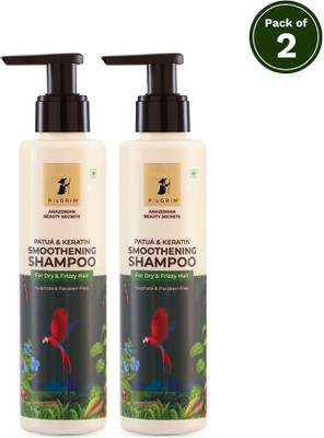 Pilgrim Advanced Patua & Keratin Smoothening Shampoo for Dry & Frizzy Hair Pack of 2(400 ml)