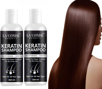 La'Conde Keratin smooth Shampoo for Strong, Smooth & Shiny Hair 200ML Pack Of 2(400 ml)