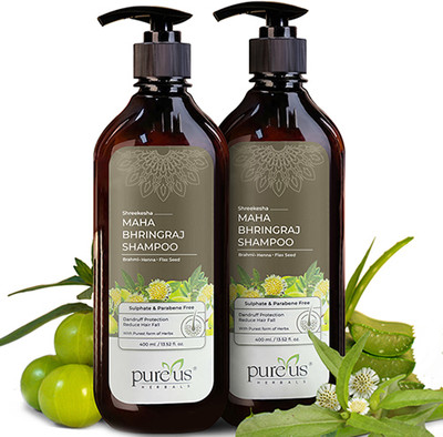 Pureus Herbals Shreekesha Maha Bhringraj Shampoo Sulphate & Parabene Free |Growth & Frizzy Hair(800 ml)