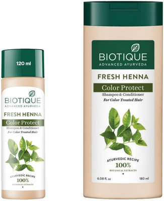 BIOTIQUE Fresh Henna Shampoo 120 ML & 180 ML(300 ml)