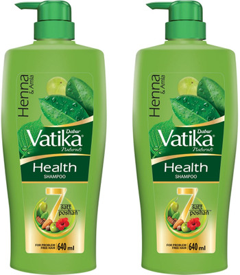 Dabur Health Shampoo, With 7 natural ingredients, Controls Frizz pack of 2(1280 ml)