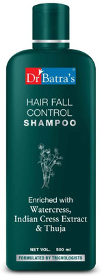 Dr Batra's Hair Fall Control Shampoo Enriched With Watercress,Indian Cress extract and Thuja - 500 ml(500 ml)
