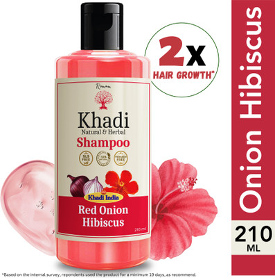 Romam KHADI Onion & Hibiscus Shampoo | Paraben Free | Rich in Vitamins | Ayurvedic(210 ml)
