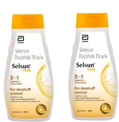 Selsun Daily Anti-Dandruff Shampoo for Dry Scalp _120ml ( Set of 2 )(240 ml)