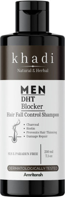 AMRITANSH DTH Blocker Khadi Shampoo with Biotin & Charcoal, Anti Hair Fall & Damage Repair(210 ml)
