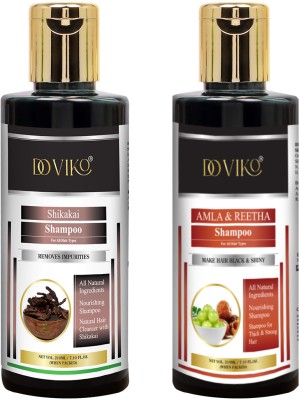 Doviko Natural Shikakai And Amla & Reetha Shampoo Pack of 2(420 ml)