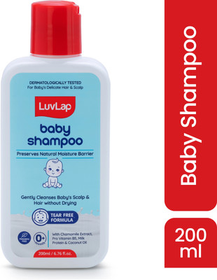 LuvLap Milky Soft Baby Shampoo - 200ml, Tear Free Formula, With Milk Protein, Vitamin E(200 ml)