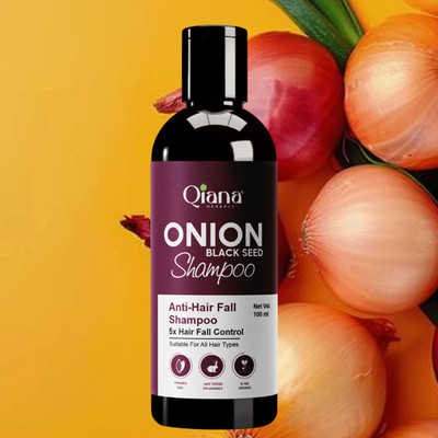 Qiana Onion Black Seed Shampoo 100ml – supports daily hydration and scalp detox(100 ml)