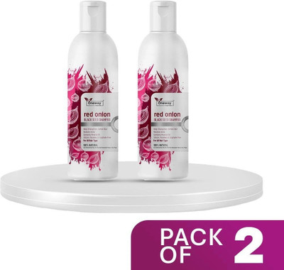 Oneway Happiness Red Onion Shampoo with Vitamin E for Hair fall control-pack of 2, 100ml each(200 ml)