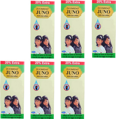 DOOMSDAY JUNO ANTI LICE LOTION EFFECT LICE & LICE EGGS NO LONGER (30ML X 6) PACK OF 6(180 ml)