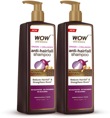 WOW SKIN SCIENCE Onion Shampoo With Red Onion Seed Oil Extract, Black Seed Oil (Pack of 2)(2000 ml)