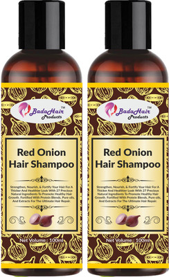 BadaHair Red Onion Shampoo Combo pack bottles (200 ml ) set of 2(200 ml)