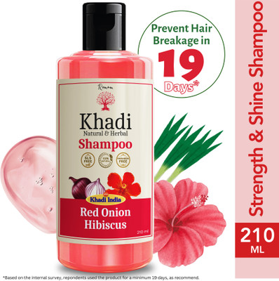 Romam Khadi Hibiscus Onion Shampoo Strengthens Shines Reduces Hair Breakage in 19 Days(210 ml)