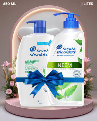Head and Shoulders Cool Menthol-650 ML OR Neem, Anti Dandruff Shampoo-1L(1650 ml)