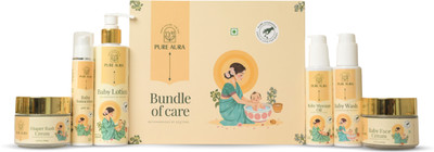 Pure Aura Wellness Kit | Lotion, Wash, Sunscreen, Rash Cream , Massage Oil & Face Cream(700 ml)