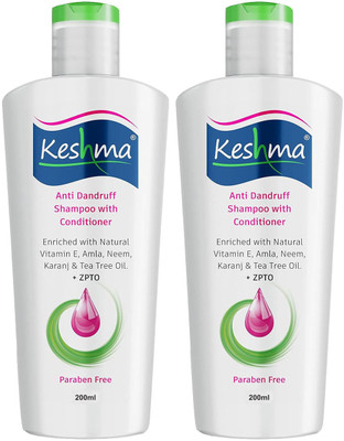 KESHMA Anti Dandruff Shampoo With Conditioner (Pack Of 2 x 200ml)(400 ml)