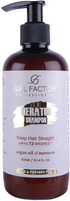 Girl Factor Keratin Shampoo Keeps Hair Stronger, Smoother and Healthier (300 ML)(300 ml)