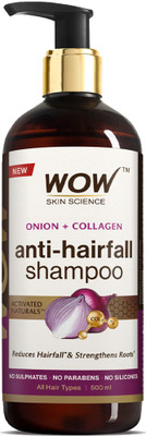 WOW SKIN SCIENCE Onion & Collagen Anti-Hairfall Shampoo | New & Improved Formulation(500 ml)