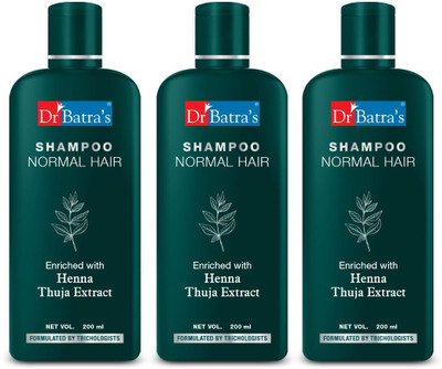 Dr Batra's Shampoo Enriched With Henna (200 ML) Pack of 3(600 ml)