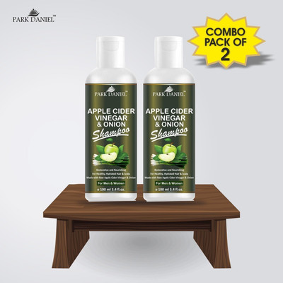 PARK DANIEL Apple Cider Vinegar with Red Onion Extract Shampoo with 20 Benefits Combo pack of 3 Bottles of 100 ml(300 ml)(200 ml)