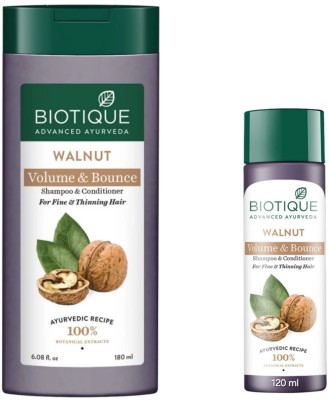 BIOTIQUE Walnut Shampoo 180 ML & Walnut Shampoo 120 ML(300 ml)