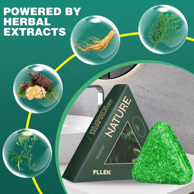 FLLEK Green Triangle Herbal Soap Shampoo Bar with Usman Grass -FL2(100 g)