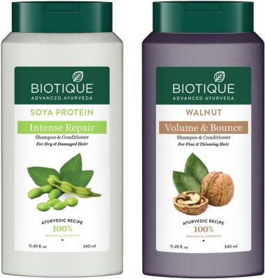 BIOTIQUE Shampoo 340 ML - Soya Protein & Walnut(680 ml)