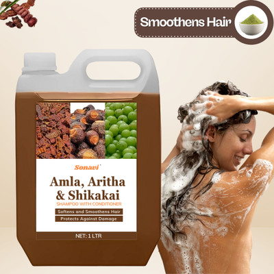 Sonavi Amla Shikakai Shampoo for Anti Dandruff, Hair Fall & Smooth Hair Routine(1 L)