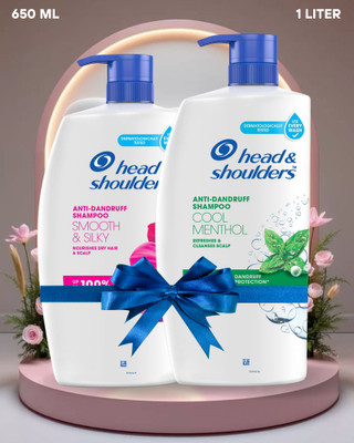 Head and Shoulders Smooth and Silky-650 ML OR Cool Menthol Anti Dandruff Shampoo-1L(1650 ml)
