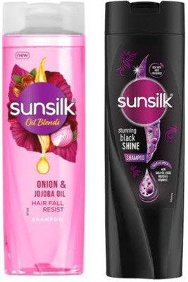SUNSILK Stunning Black Shine Shampoo 170ml + onion shampoo 169mls(339 ml)