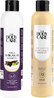 THE BODY CARE Amla & Shikakai (300ml) & Coconut Deep Smoothing Shampoo (300ml) - Combo Pack(600 ml)