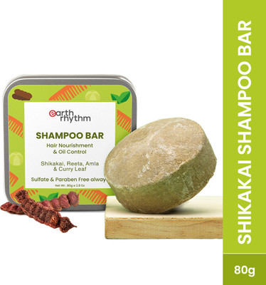 Earth Rhythm Shikakai Shampoo Bar with Reeta & Amla Extracts, Sulphate & Paraben Free(80 ml)