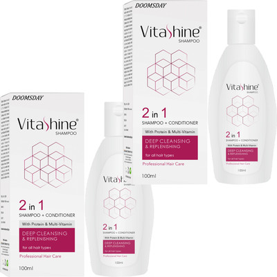 DOOMSDAY VITASHINE 2 IN 1 MULTIVITAMIN SHAMPOO FOR HAIR FALL CONTROL PACK OF - 2(200 ml)