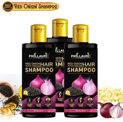Phillauri Red Onion Black Seed Shampoo Strong, Smooth and Silky, Anti Dandruff Shampoo(300 ml)