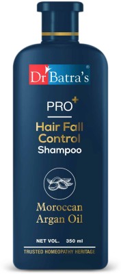 Dr Batra's PRO+ Hair Fall Control Shampoo| Enriched with Moroccan Argan Oil, Thuja Extracts| Strengthens hair from the roots| Sulphate, Paraben, Silicone Free(350 ml)
