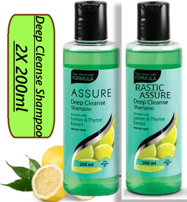 ASSURE Deep Cleanse Shampoo Enriched Lemon & Thyme Extracts 2Pack(400 ml)