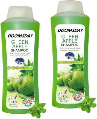 DOOMSDAY GREEN APPLE SHAMPOO WITH TULSI & ALOE VERA PACK OF 2(1000 ml)