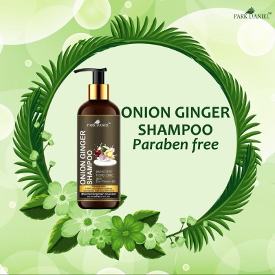 PARK DANIEL Premium Onion Ginger Shampoo-For Hair Nourishment and Moisturizing Combo Pack 2 Bottle of 200 ml(400 ml)(400 ml)