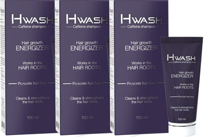 HWASH Caffeine Shampoo For Hair Growth (Pack Of 3 x 100ml)(300 ml)