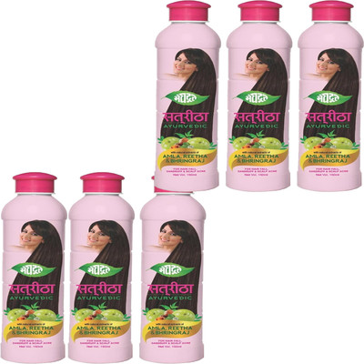 MOSKLIN Ayurvedic Satreetha Shampoo Enriched With Natural Extracts Pack of - 150gm x 6(900 ml)