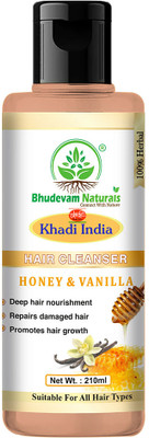 Bhudevam Naturals Khadi Honey & Vanilla Shampoo for Silky, Smooth & Nourished Hair(210 ml)