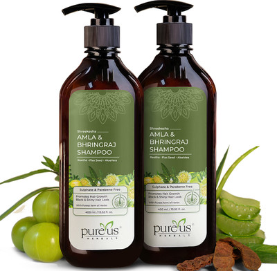 Pureus Herbals Shreekesha Amla Bhringraj Shampoo | Paraben & Sulphate Free | Anti Hair Fall(800 ml)