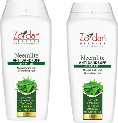 ZORDAN Neemlite Anti Dandruff Shampoo Reduces dandruff, For Women & Men (Pack of 2)(400 ml)