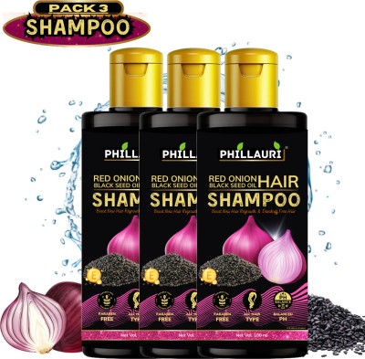Phillauri Red Onion Black Seed Oil Shampoo for Strong, Smooth and Silky and Hair Growth(300 ml)