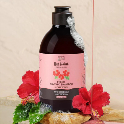 Nat Habit Hibiscus Shampoo for Women & Men | Sulphate & Paraben Free for Hair Fall Control(300 ml)