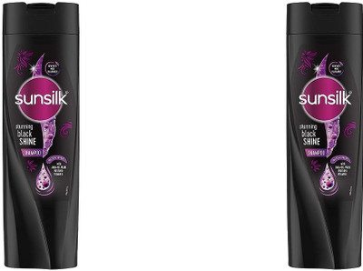 SUNSILK AMLA STUNNING BLACK SHINE SHAMPOO 340 ML X pk of 2(713 ml)