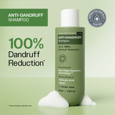 BARE ANATOMY Anti-Dandruff Shampoo - Upto 100% Dandruff Reduction with Salicylic Acid, Biotin(100 ml)